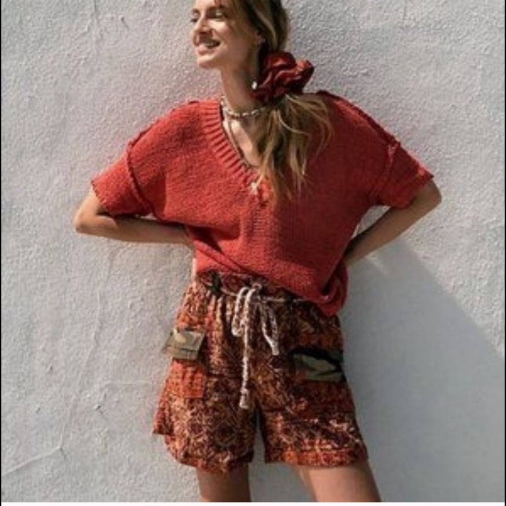 Free People Kantha Bohemian Gypsy Shorts New